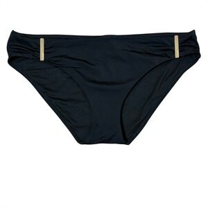 Victoria's Secret XLarge Forever Hipster Bikini Swim Bottom Black Gold Hardware